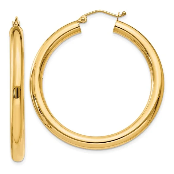 Best hoop earrings with oval shapes for a unique and elongated design-14K Gold 4MM Medium Tube Hoop Earrings