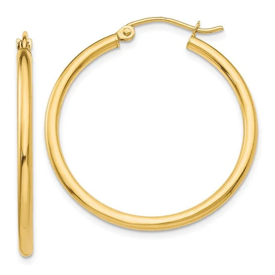 Best hoop earrings with asymmetrical designs for a fashion-forward, avant-garde look-14K Gold Medium 2MM Tube Hoop Earrings