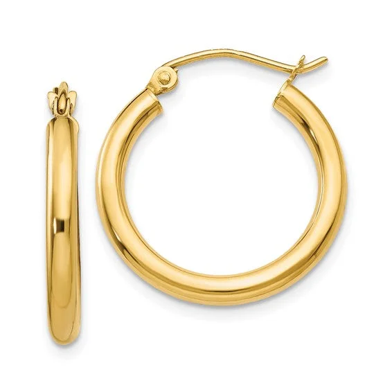 Hoop earrings with luxe velvet finishes for a rich and luxurious touch-14K Gold Small 2.5MM Tube Hoop Earrings