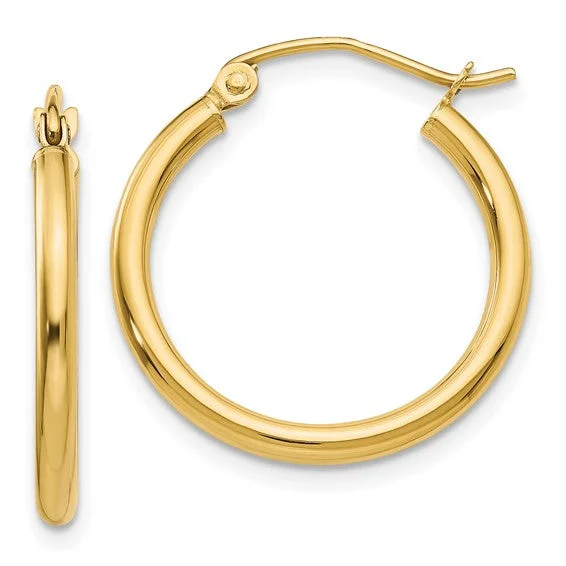 Best hoop earrings with braided leather for a rustic, stylish finish-14K Gold Small 2MM Tube Hoop Earrings