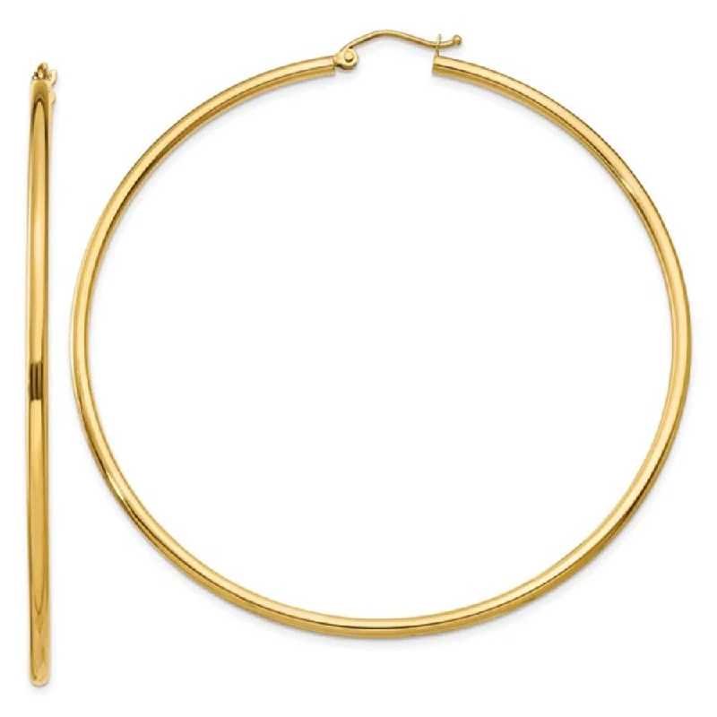 Hoop earrings with a chunky design for a bold and trendy statement-14K Large Gold Hoops