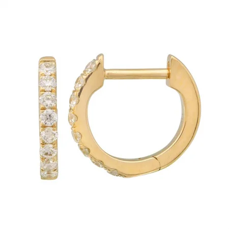 Hoop earrings with removable pendants for a versatile and customizable accessory-14k Yellow Gold Huggie Hoop Earrings