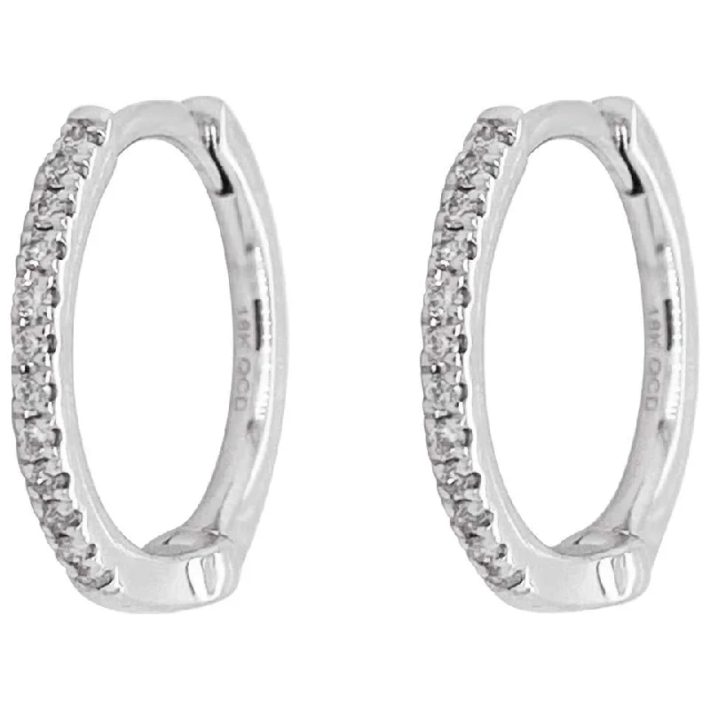 Best hoop earrings with intricate beaded details for a textured, stylish appearance-Diamond Huggie Earrings