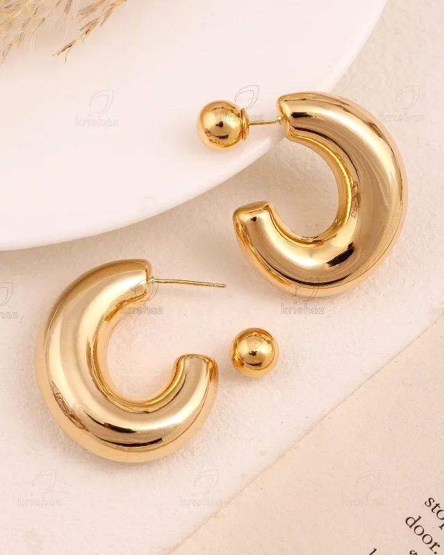 Best hoop earrings with crescent-shaped designs for a bold, moon-inspired style-Adora Fashionable Studs