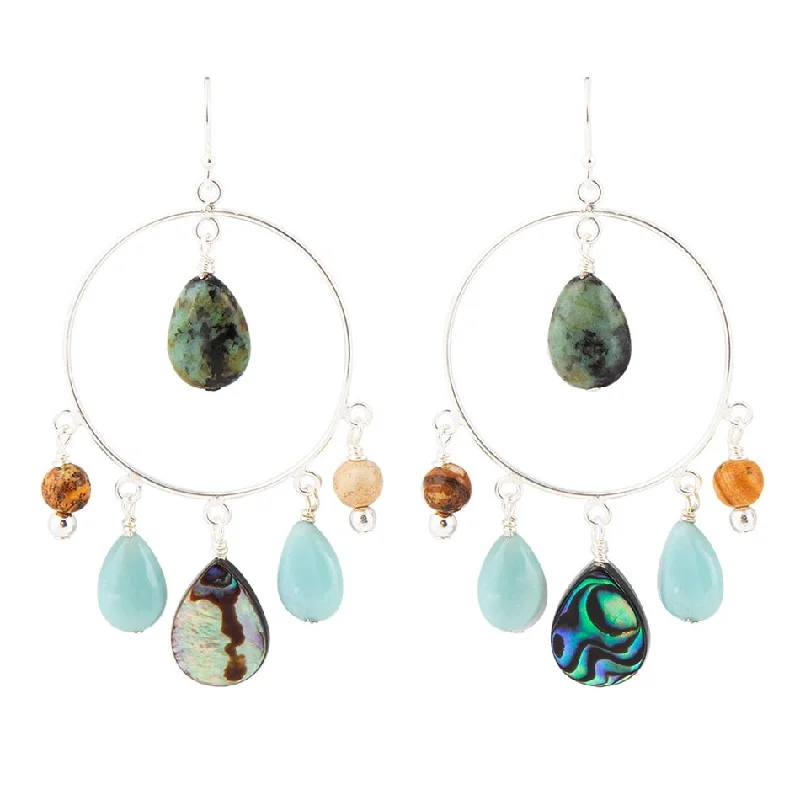 Best hoop earrings with sterling silver for an affordable and chic design-Ajo Abalone Sterling Silver Circle Earrings