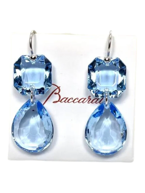 Hoop earrings with satin finishes for a smooth and elegant appearance-Baccarat 2812026 Marie-Helene de Taillac Blue Crystal Silver Earrings