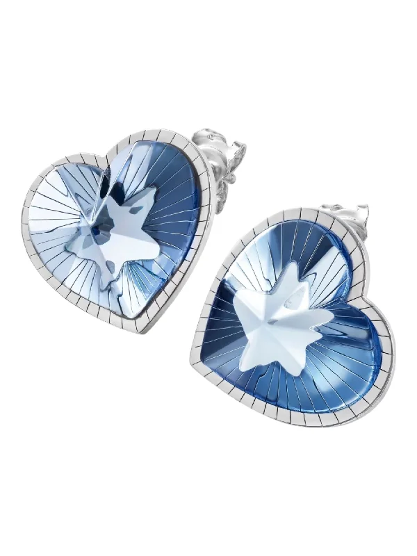 Hoop earrings with dangling charms for a playful and fun look-Baccarat 2812859 Etoile Mon Coeur Silver Blue Crystal Earrings