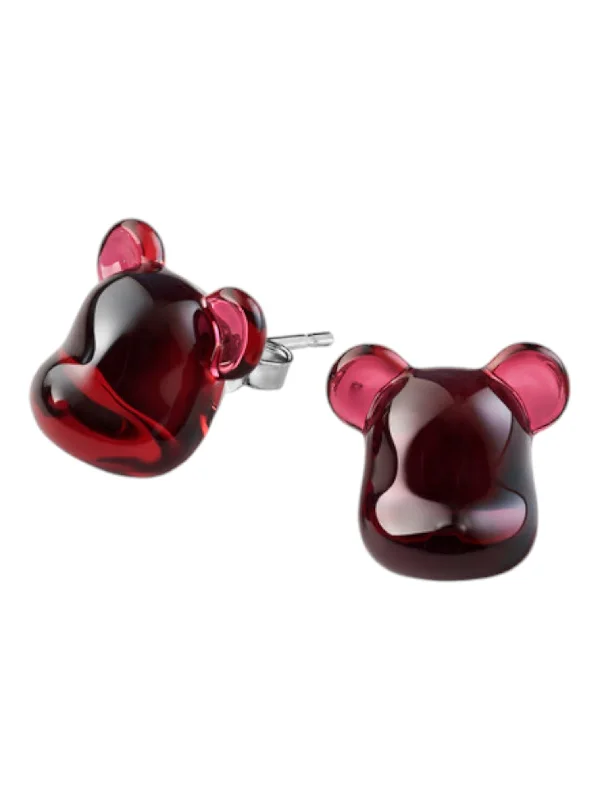 Best hoop earrings with lever-back closures for secure and easy wear-Baccarat 2814124 Be@rBrick Red Lead Crystal Earrings