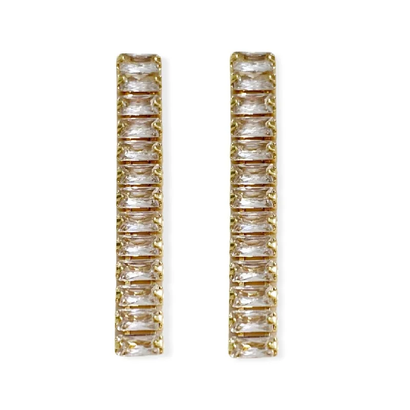 Hoop earrings with dangling charms for a playful and fun look-Baguette Drops