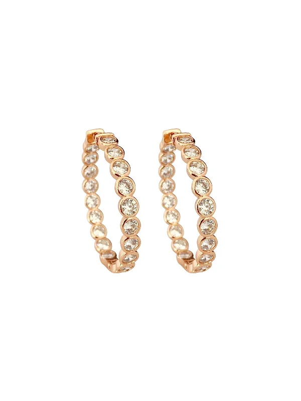 Hoop earrings with snake print designs for an edgy, wild appearance-Kate Rose Gold