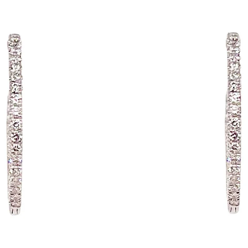 Hoop earrings with circle designs for a classic and timeless shape-20mm Inside Out Diamond Hoop Earrings