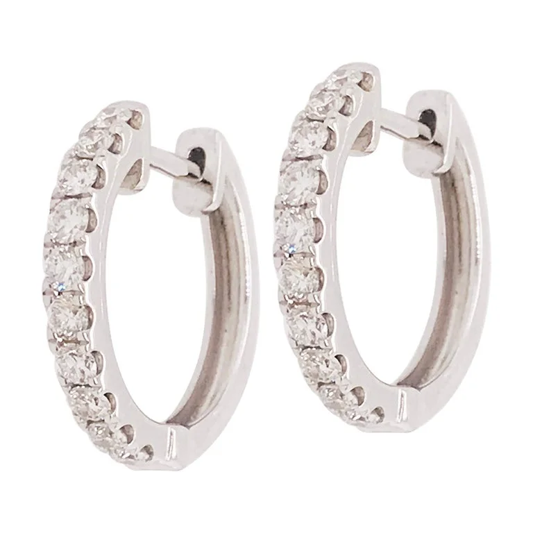 Best hoop earrings with vintage rhinestone embellishments for a retro-glam effect-Diamond Huggie Earrings