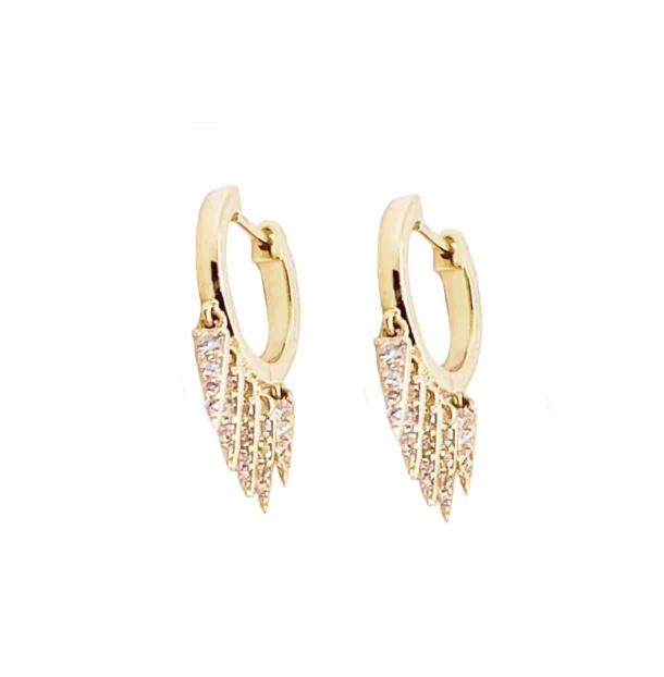 Hoop earrings with infinity loop designs for a continuous and eternal shape-Diamond Spike Huggie Earrings