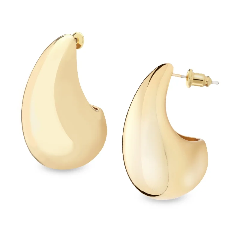 Hoop earrings with cut-out designs for a creative and lightweight effect-Gold Dome Earrings