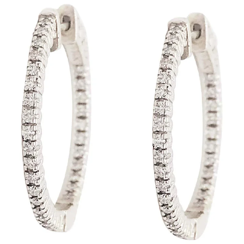 Best hoop earrings with stacked layers for a dimensional and bold look-.50 Carat Diamond Inside Out Hoop Earrings