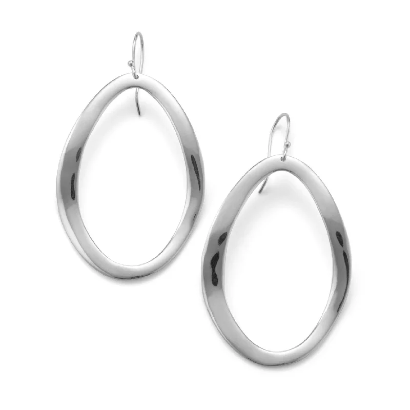 Hoop earrings with hearts for a sweet and romantic gesture-IPPOLITA Classico Sterling Silver Wavy Open Oval Earrings