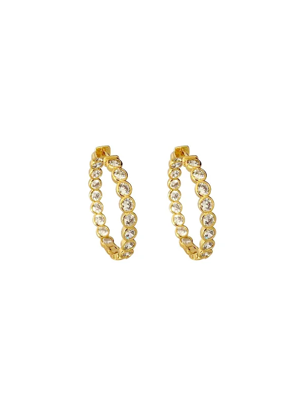 Hoop earrings with resin accents for a bold and colorful design-Kate (Petite) Yellow Gold