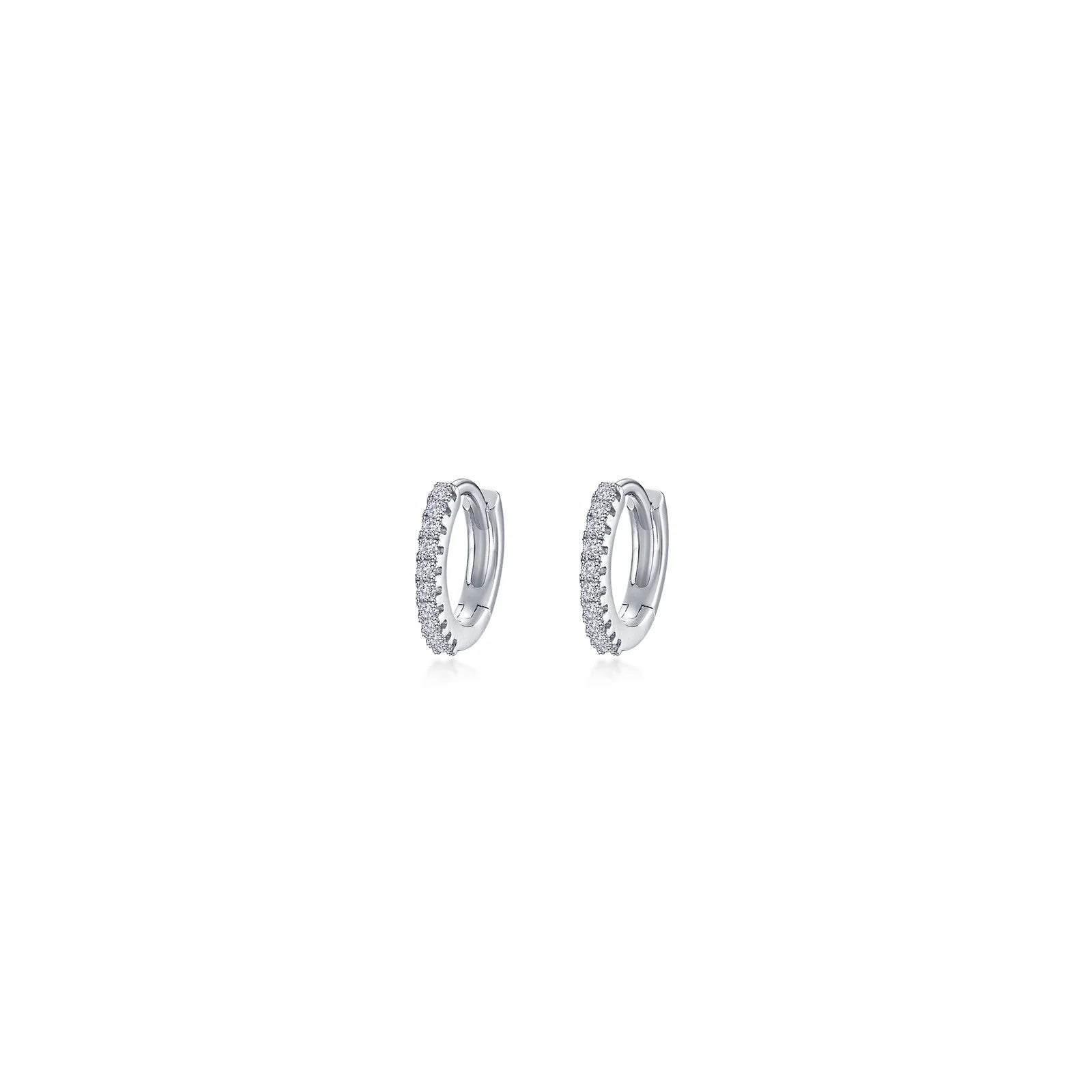 Hoop earrings with a chunky design for a bold and trendy statement-Lafonn Simulated Diamond 10mm Huggie Hoop Earrings E0619CLP00