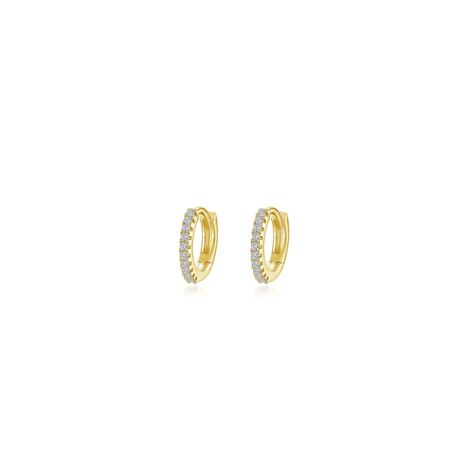 Hoop earrings with removable pendants for a versatile and customizable accessory-Lafonn Simulated Diamond 10mm Huggie Hoop Earrings E0619CLG00