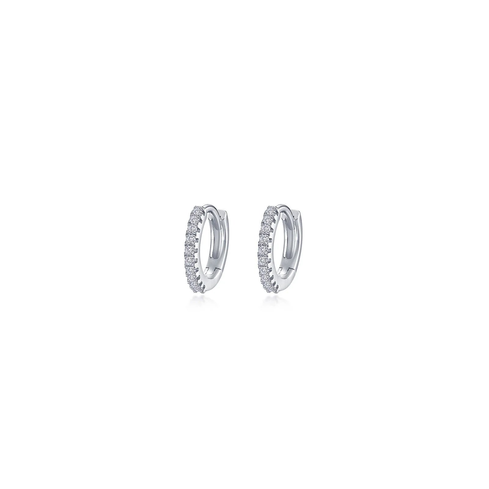 Best hoop earrings with gemstone accents for a colorful and elegant appearance-Lafonn Simulated Diamond 11mm Huggie Hoop Earrings E0620CLP00