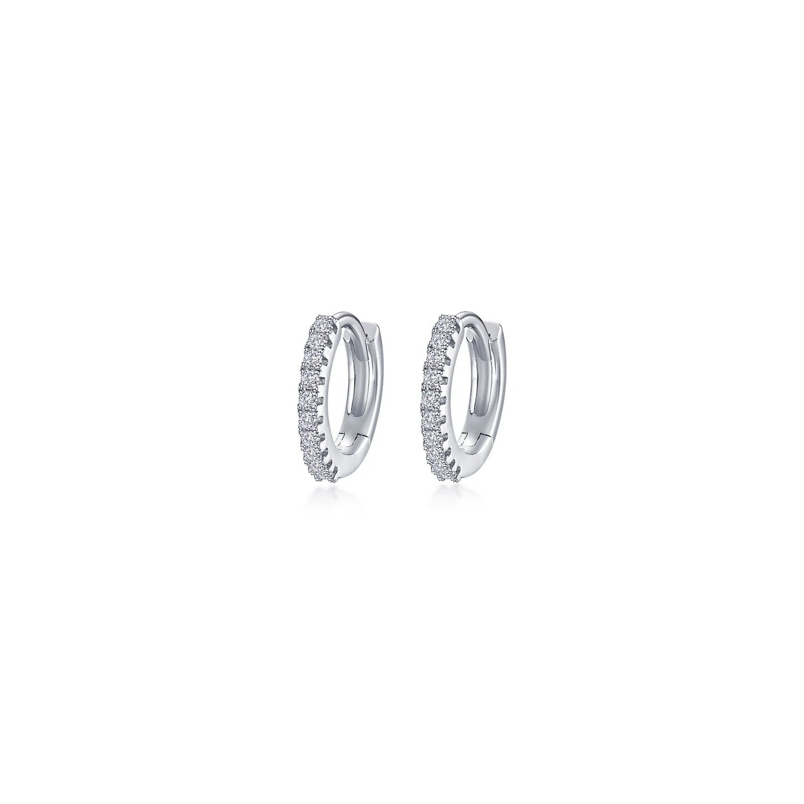 Hoop earrings with twisted metal designs for a dynamic and modern style-Lafonn Simulated Diamond 13.5mm Huggie Hoop Earrings E0621CLP00