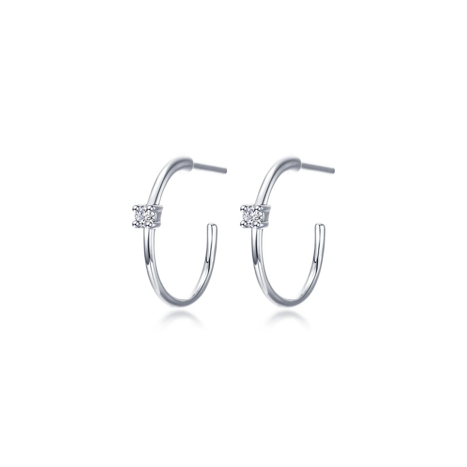 Best hoop earrings with rose gold for a romantic and warm aesthetic-Lafonn Simulated Diamond 25mm High Polished Hoop Earrings E0629CLP00