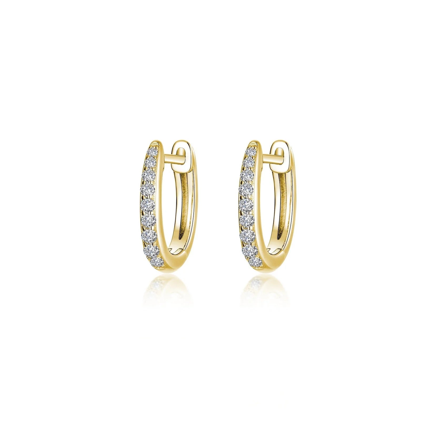 Hoop earrings with braided patterns for a detailed and textured finish-Lafonn Simulated Diamond Dainty Huggie Hoop Earrings BE006CLG00