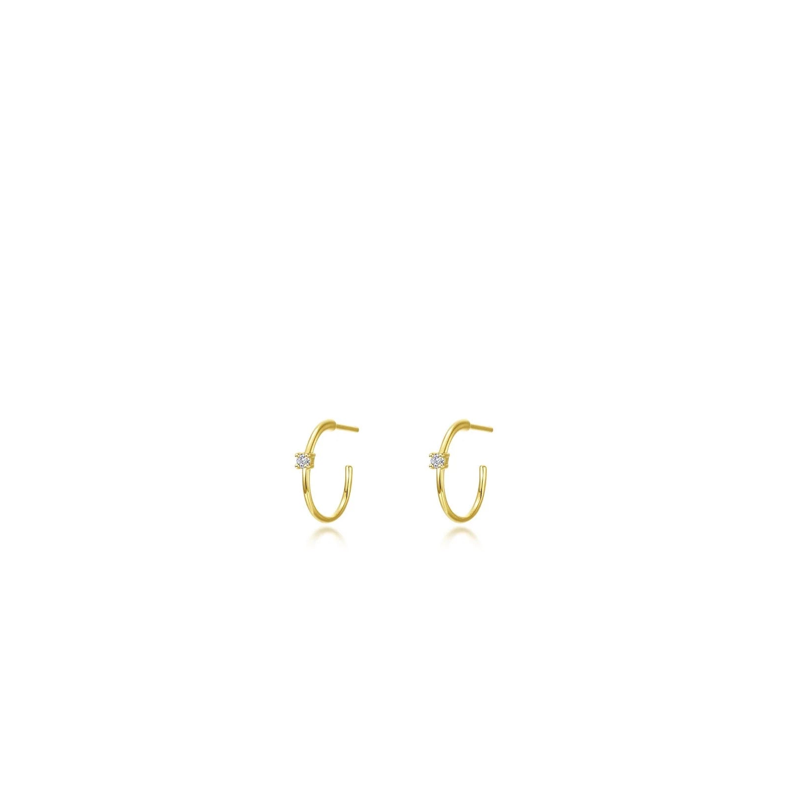 Hoop earrings with polished metal for a shiny and high-quality finish-Lafonn Simulated Diamond 10mm High Polished Hoop Earrings E0627CLG00