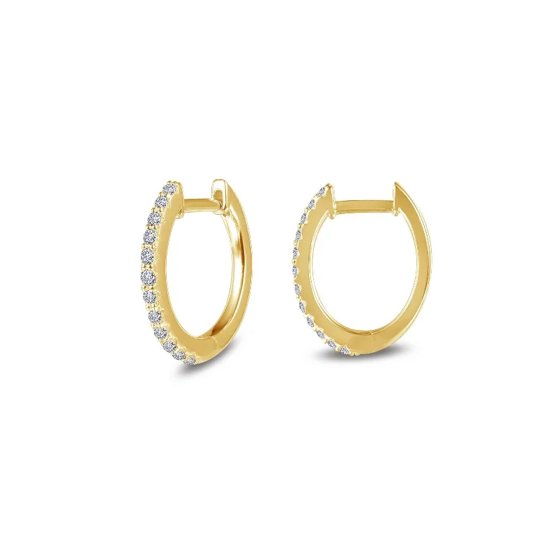 Best hoop earrings with minimal embellishments for a sleek and modern look-Lafonn Simulated Diamond Oval Huggie Hoop Earrings E0345CLG00