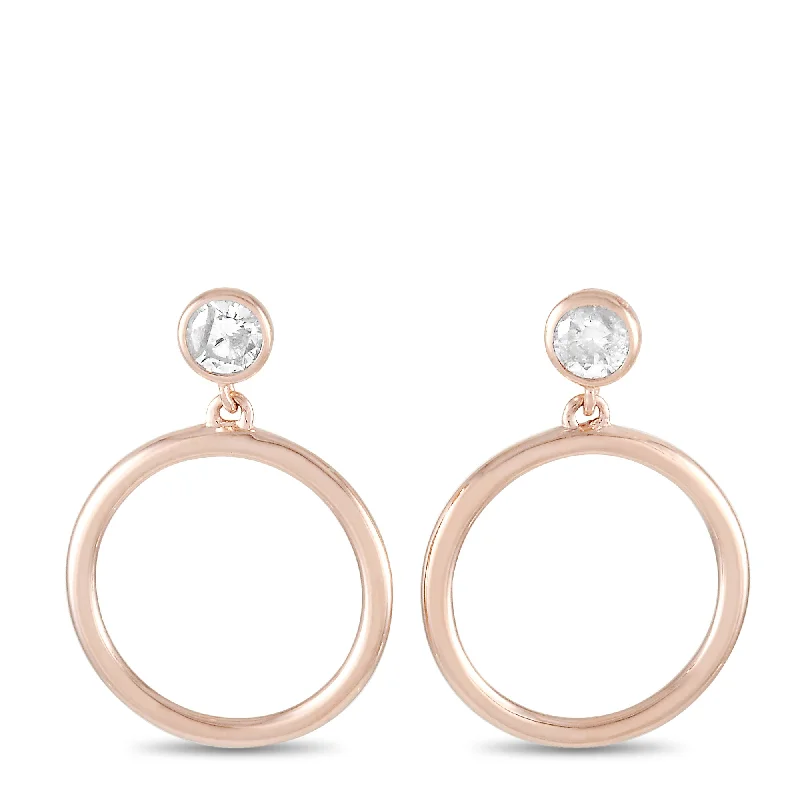 Hoop earrings with resin accents for a bold and colorful design-LB Exclusive 14K Rose Gold 0.18 ct Diamond Earrings