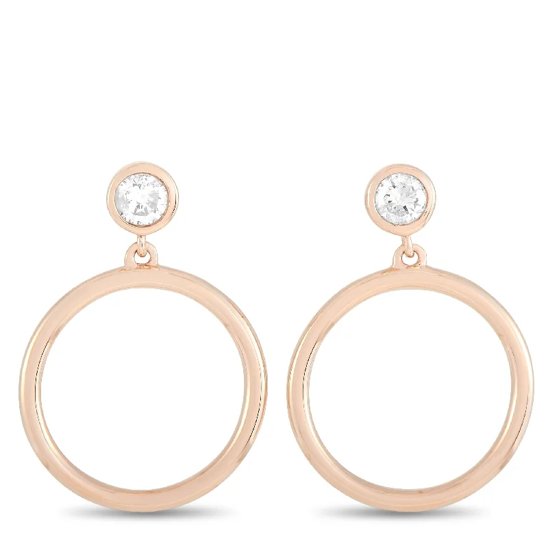 Hoop earrings with braided patterns for a detailed and textured finish-LB Exclusive 14K Rose Gold 0.31 ct Diamond Earrings