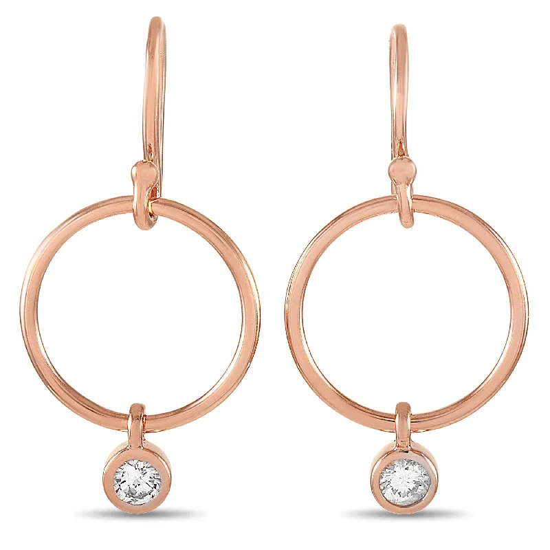 Hoop earrings with tortoiseshell designs for a chic and classic style-LB Exclusive 14K Rose Gold 0.32 ct Diamond Earrings