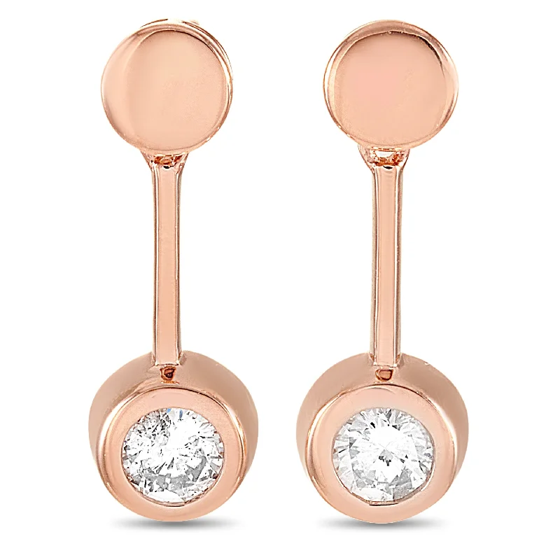 Classic hoop earrings with a thin profile for a sleek and subtle style-LB Exclusive 14K Rose Gold 0.58 ct Diamond Earrings