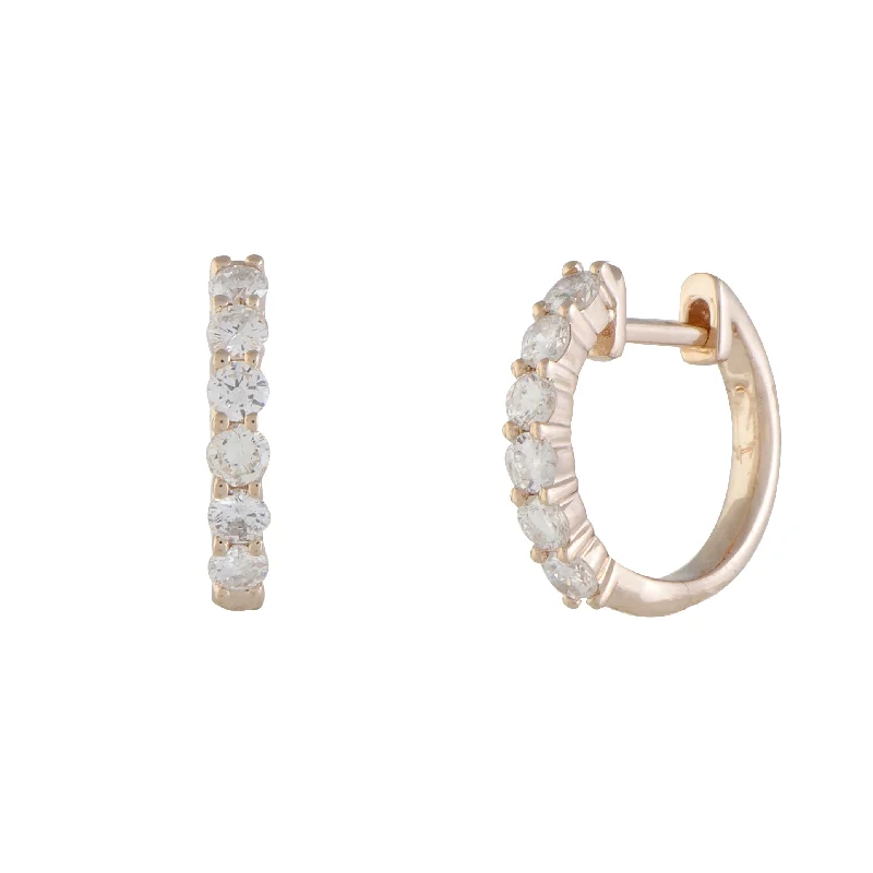 Best hoop earrings with butterfly motifs for a playful and whimsical appearance-LB Exclusive 14K Rose Gold 0.75 ct Diamond Hoop Earrings