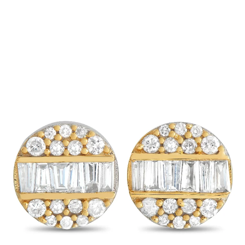 Hoop earrings with dangling charms for a playful and fun look-LB Exclusive 14K White and Yellow Gold 0.44ct Diamond Earrings