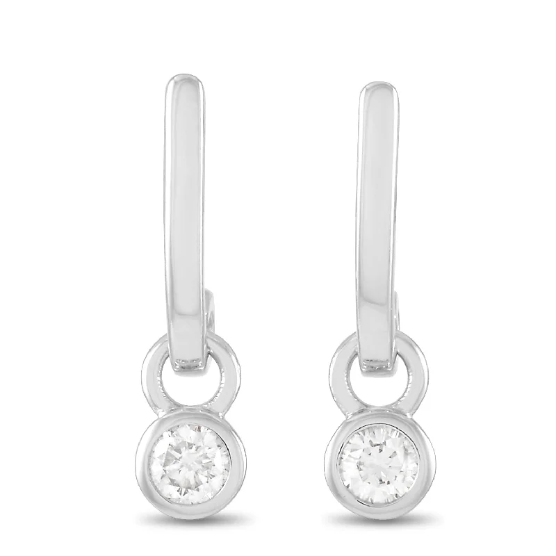 Hoop earrings with textured gold for a refined and sophisticated aesthetic-LB Exclusive 14K White Gold 0.25 ct Diamond Dangle Earrings