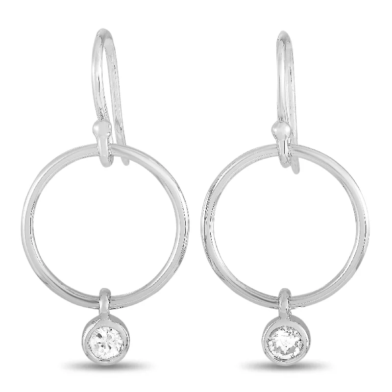 Best hoop earrings with matte finish for a sophisticated, understated design-LB Exclusive 14K White Gold 0.32 ct Diamond Earrings