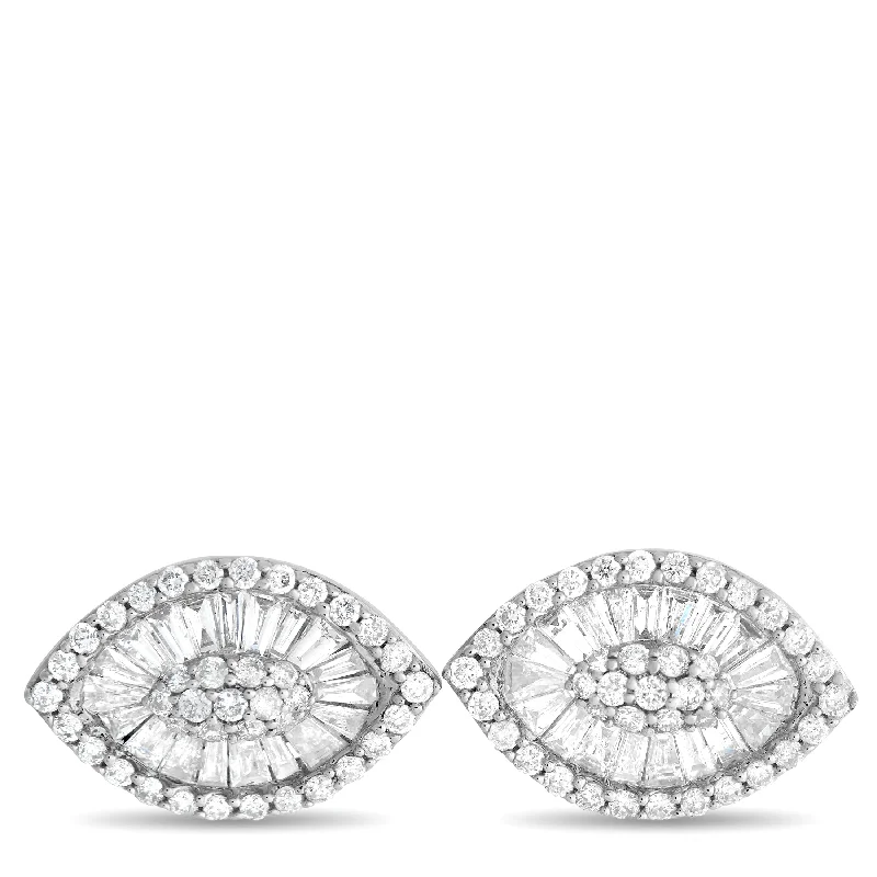 Best hoop earrings with vintage-style detailing for a nostalgic and timeless look-LB Exclusive 14K White Gold 1.05ct Diamond Earrings ER26925