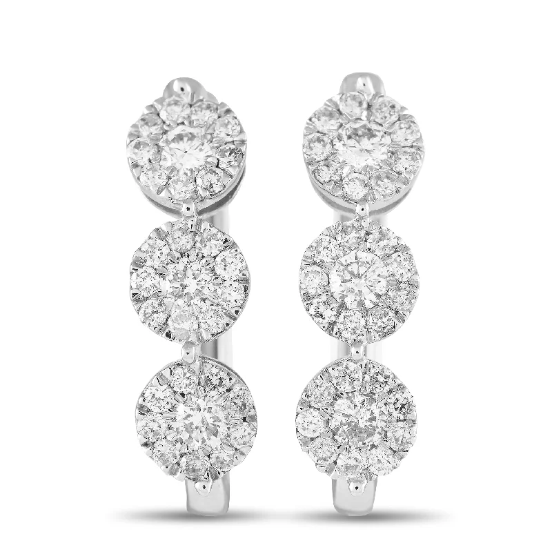 Hoop earrings with luxe velvet finishes for a rich and luxurious touch-LB Exclusive 14K White Gold 1.0ct Diamond Earrings ER28523