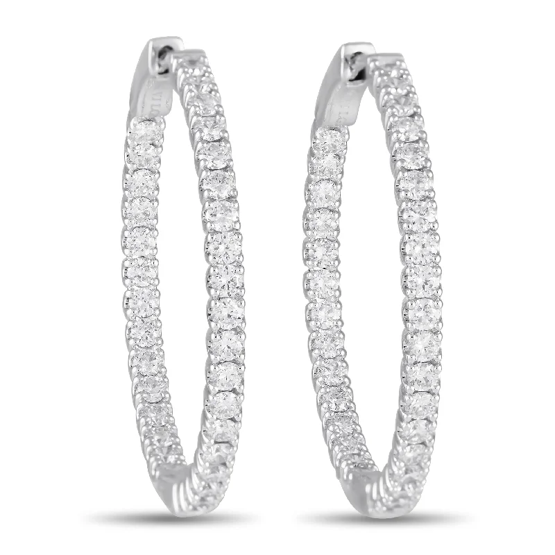 Hoop earrings with colorful beads for a fun and playful vibe-LB Exclusive 14K White Gold 1.88ct Lab-Grown Diamond Hoop Earrings MF18-100924