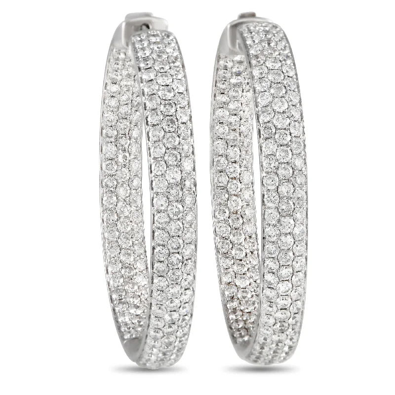 Hoop earrings with multi-tone finishes for a colorful and layered effect-LB Exclusive 14K White Gold 6.10ct Diamond Inside-Out Hoop Earrings