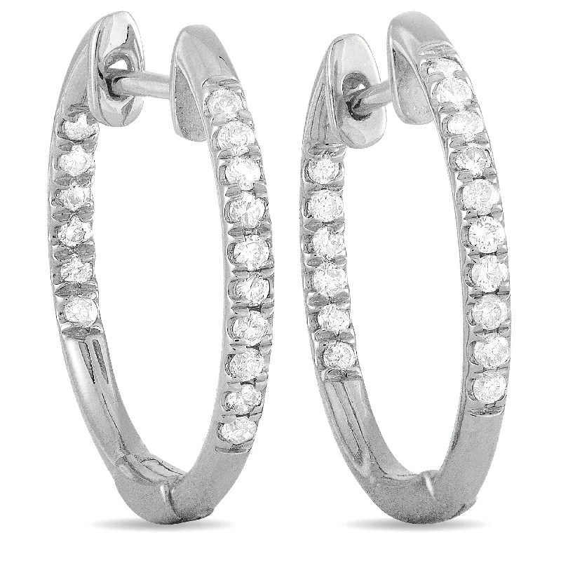 Best hoop earrings with custom designs for a personalized, unique accessory-LB Exclusive 14K Yellow Gold 0.25ct Diamond Inside-Out Hoop Earrings