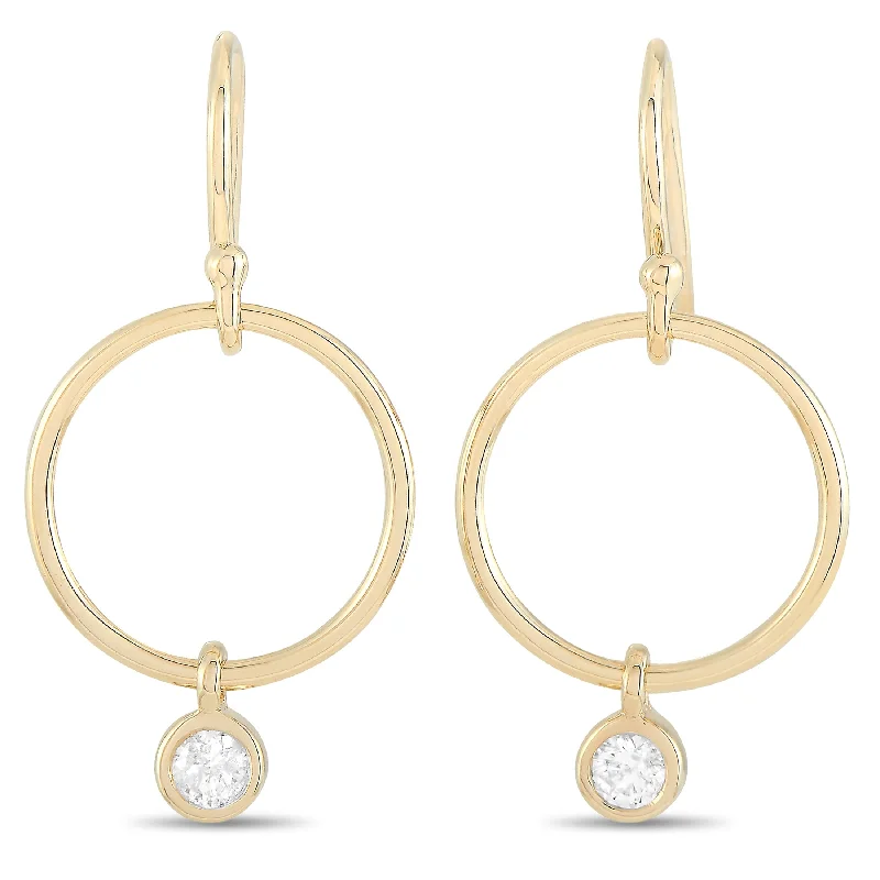 Hoop earrings with abstract wirework for an artistic, unique look-LB Exclusive 14K Yellow Gold 0.32 ct Diamond Earrings