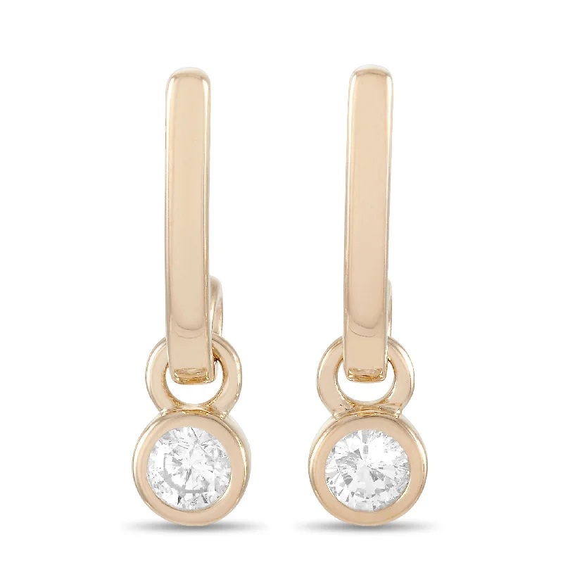 Hoop earrings with oversized pearl accents for a statement-making look-LB Exclusive 14K Yellow Gold 0.40 ct Diamond Earrings