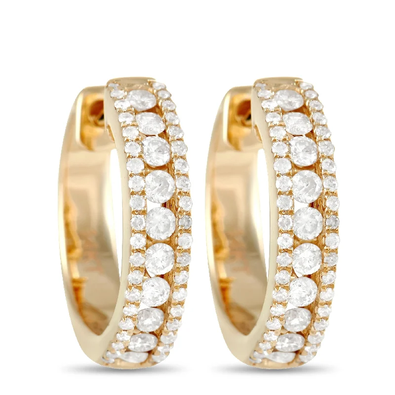 Best hoop earrings with custom engravings for a personalized and meaningful gift-LB Exclusive 14K Yellow Gold 0.50ct Diamond Hoop Earrings