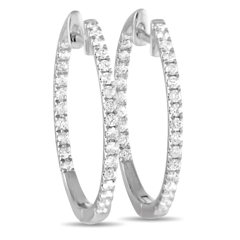 Best hoop earrings with vintage-style detailing for a nostalgic and timeless look-LB Exclusive 14K Yellow Gold 0.50ct Diamond Inside-Out Hoop Earrings