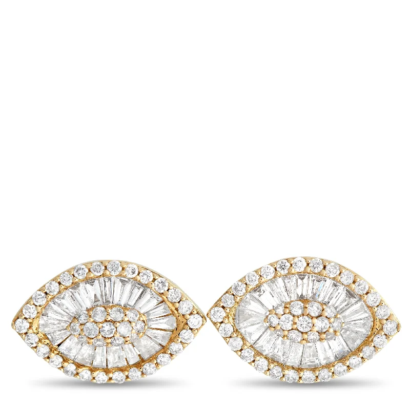 Best hoop earrings with stacked layers for a dimensional and bold look-LB Exclusive 14K Yellow Gold 1.05ct Diamond Earrings ER26925