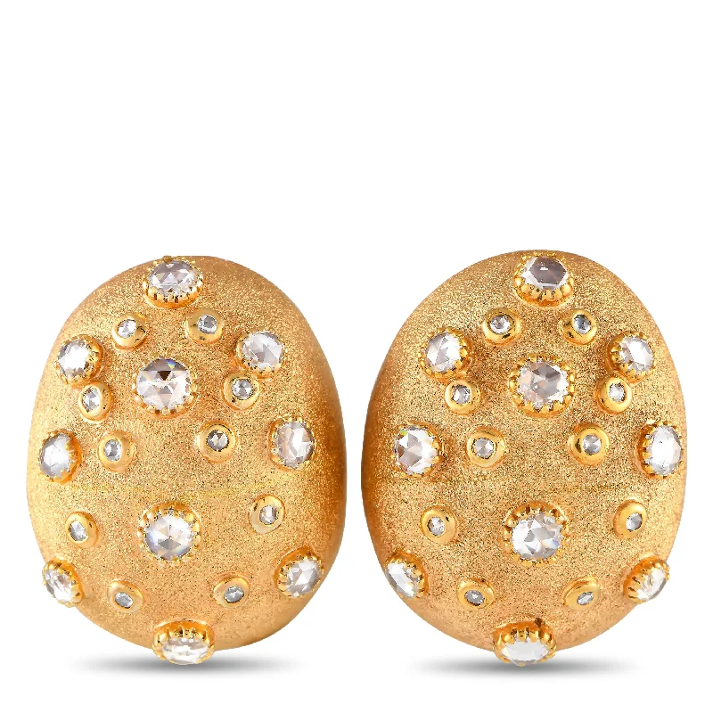 Best hoop earrings with gemstone accents for a colorful and elegant appearance-LB Exclusive 14K Yellow Gold 3.50ct Rose-Cut Diamond Earrings MF17-072624