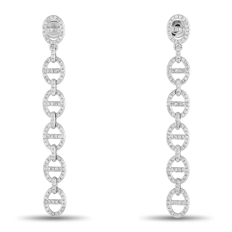 Hoop earrings with heart-shaped frames for a romantic and feminine look-LB Exclusive 18K White Gold 2.35ct Diamond Dangle Earrings AER-17863