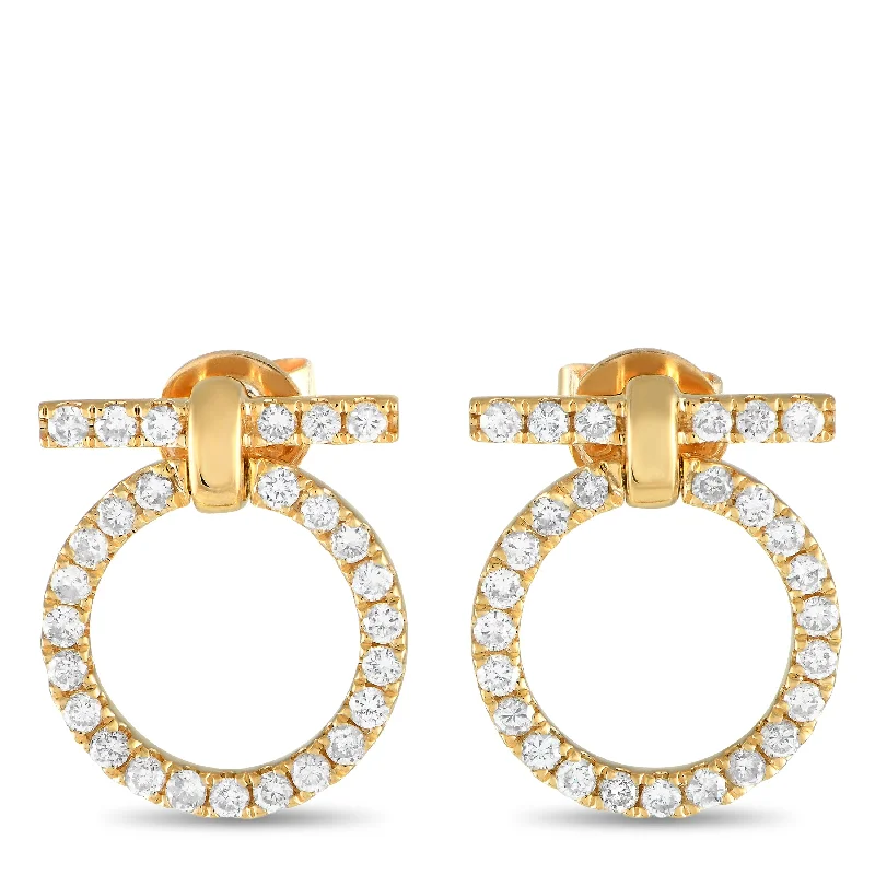 Best hoop earrings with braided leather for a rustic, stylish finish-LB Exclusive 18K Yellow Gold 0.70ct Diamond Earrings AER-18367-Y